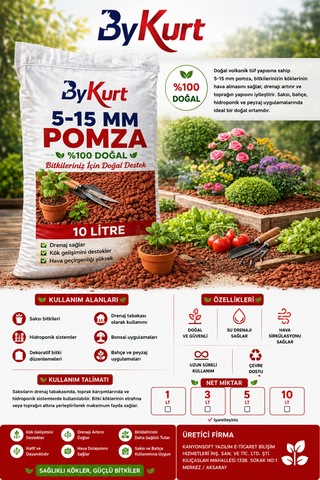 Pomza 5-15 Mm Volkanik Taş Pomza10 Litre 10 L