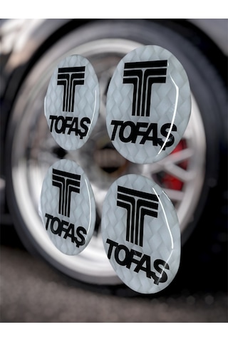 Tofaş Jant Göbeği Damla Etiket 4 Lü Oto Universal Jant Göbeği 3d Jant Arması Damla Sticker Seti Çok Renkli