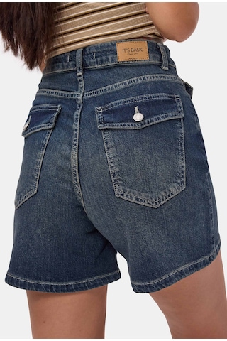it's basic Kadın Tint 2s6-8 Relax Fit Midi Boy Esnek Kumaş Denim Şort