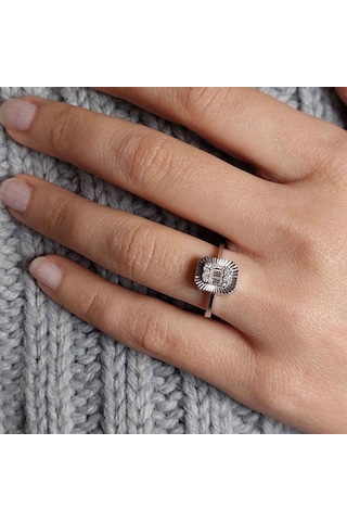 Altınbeyı Baget Taşlı Altın Yüzük 14 Ayar 2.13 Gram Abyyzk0146