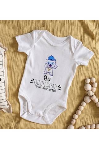 Bitmeyenkartus Bk Kids Işıltılı Hayatı Ben Seçmedim Tasarımlı Bebek Body Zıbın - Çok Renkli