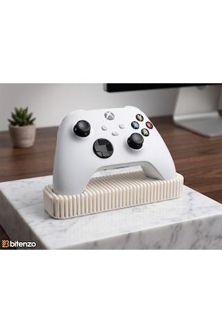 Izgara Tasarım Masaüstü Oyun Kolu Standı, Gamepad Tutucu - Beyaz