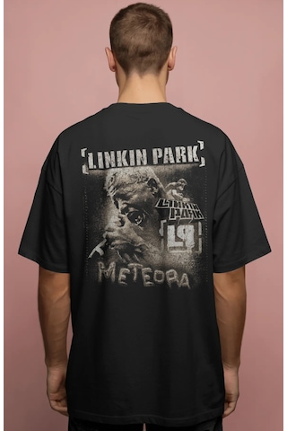 Linkin Park Rock Metal Müzik Grubu Baskılı Unisex Oversize Premiu Siyah