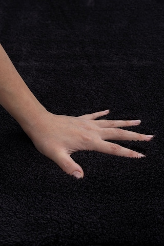 Vl Yıkanabilir Premium Ponpon Saçaklı Kaymaz Taban Post Peluş Banyo Paspası 2'li Takım Antrasit Siyah
