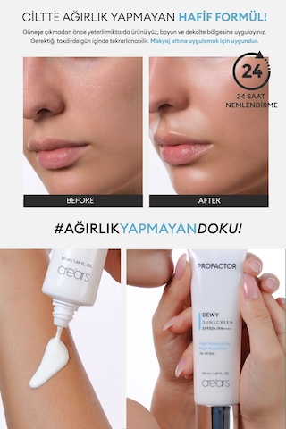 Cre'ars Peptit İçerikli Yoğun Nemlendirici Güneş Kremi SPF50+ 50 ML