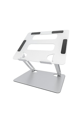 L303 Alüminyum Alaşımlı Ayarlanabilir Tablet Standı, 17,3 İnçe Kadar Cihazlar Katlanabilir Soğutma Dizüstü Bilgisayar Yükselticisi Gümüş