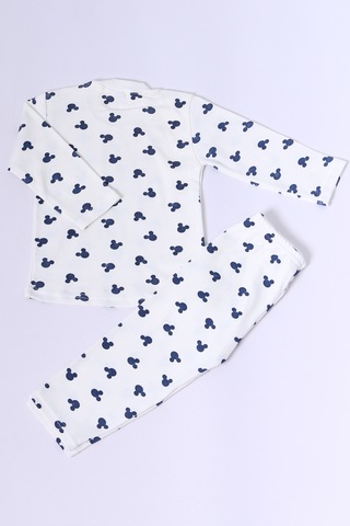 Hçm Bebek Pamuk Pijama Takımı Tenkli Baskılı Bisiklet Yaka A2 Lacivert