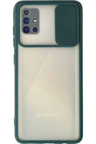 Galaxy A71 Kılıf Palm Buzlu Kamera Sürgülü Silikon - Yeşil
