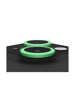 Buff Apple Uyumlu iPhone 15 / 15 Plus Neon Metal Lens Koruyucu Yeşil