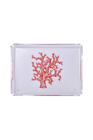 Mercan Desen Tepsi Kırmızı 22 30 Cm Diğer