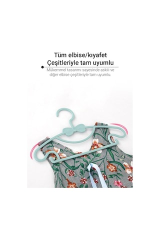 Morpanya Sweet 24 Adet Mavi Bebek Elbise Askısı 30 Cm Fiyonklu Kelebek Beb Mavi