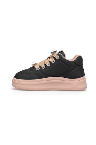 Guja 25k421 Kadın Hakiki Deri Klasik Sneaker Siyah Siyah