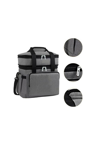 Trendooze 18l Yalıtımlı Soğutucu Torba Sıcak Soğuk Gıda Uygun Hareketler İçin Gri Gri