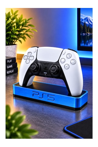Veriqo 3d Ps5 Dualsense Uyumlu Oyun Kolu Standı Gamepad Tutucu Masaüstü Controller Standı Mavi