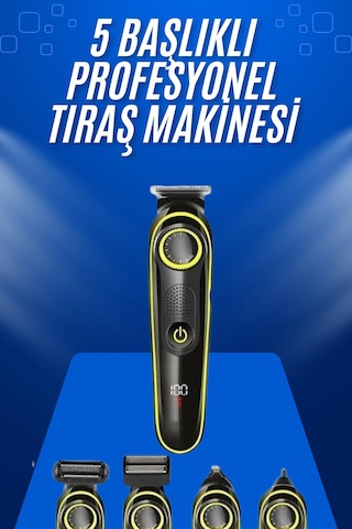 Tıraş Makinesi Şarjlı 5 Başlıklı Burun Ve Kulak Temizleme