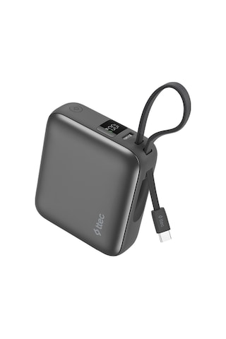 Ttec 2BB232GR Recharger Mini LCD 10.000 mAh PD 35W USB-C Dahili Kablolu Taşınabilir Hızlı Şarj Aleti