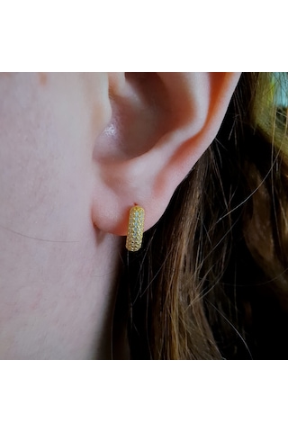 925 Ayar Gümüş Beyaz Taşlı Gümüş Çocuk Küpesi