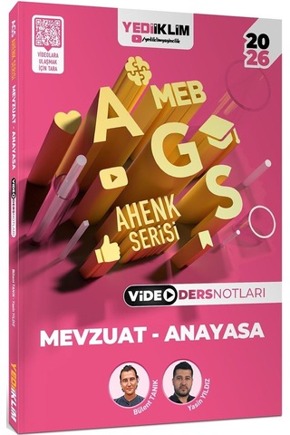 Yediiklim 2026 Meb Ags Ahenk Serisi Eğitimin Temelleri-eğitim Sisteminin Genel Yapısı-mevzuat Anayasa Video Ders Notları Seti 3 Kitap