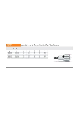 Beta 920rtx-30 Delikli Torx Lokma Ürün Kodu 009200373