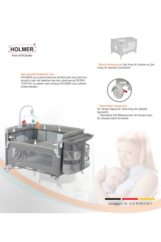 Holmer Maxi Comfort Coolstyle Anne Yanı Deluxe Kumaş Premium Dönenceli Oyun Parkı