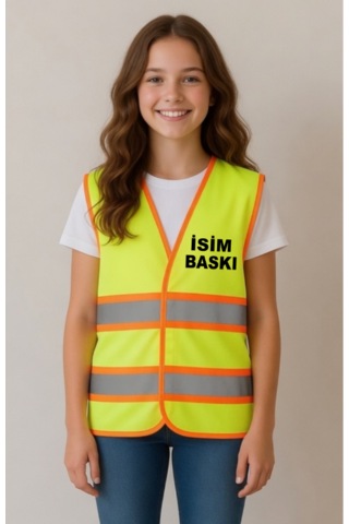 Çocuk Mühendis Yelek İsme Özel Baskılı Sarı