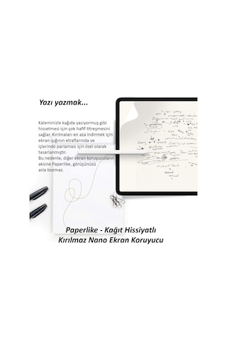 Apple Uyumlu iPad  Pro 11 2021 M1 3.Nesil Paperlike Nano Ekran Koruyucu Kırılma