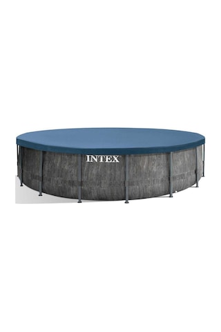 İntex 26742np Greywood Yuvarlak Prefabrik Aile Havuzu 457x122cm Filtre+merdiven+örtü Set