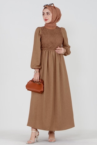 Sevitli Firuze Elbise-camel-3414-camel Camel