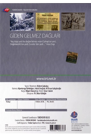 Giden Gelmez Dağları Trt Arşiv 45 - Dvd
