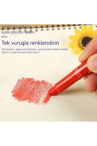 İkkb Yeni Küçük Sarı Ördek Çocuk Renkli Çubuk Boyama 84 Parçalı Set Suluboya Kalemi