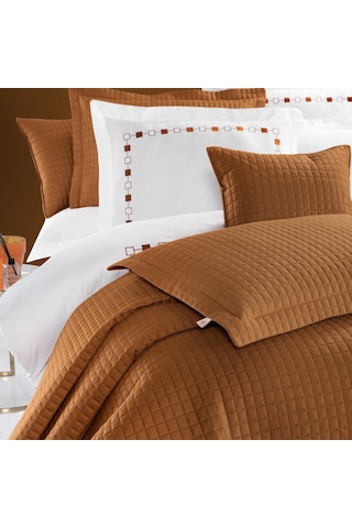 Pasioni Saten Elegante Hardal Nakışlı Çift Kişilk Nevresim Takımı