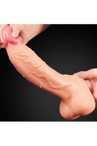 Fastieshop Çift Katmanlı Platinyum Silikon Realistik Dildo - 25 Cm