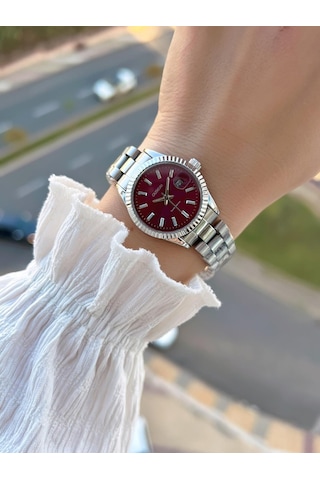 Coliseum Çelik Kordon Takvimli Kadran Özel Tasarım Vintage Seri Kadın Kol Saati+bileklik Ps.8341.m6 Gümüş