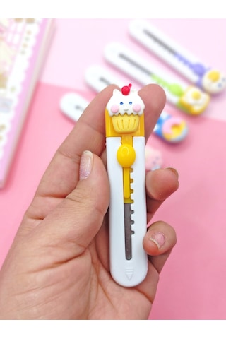 Mini Şekilli Maket Bıçağı - Sevimli Cupcake Kedi