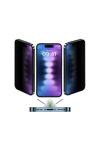 Buff Apple iPhone 15 Pro Max Uyumlu 5d Privacy Ekran Koruyucu