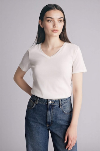 Defacto Slım Fıt Basıc Ekru Kadın T-shirt I1080az/er105 Ekru
