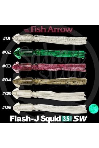 Fish Arrow Flash J Squid 9cm Sw 05 Keimura Silikon Kalamar 5 Adet