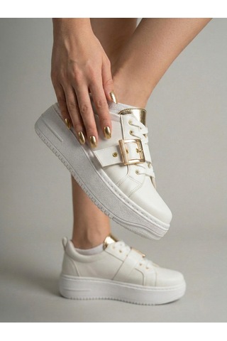 Marina Rosse Lusi Kemer Gold Detaylı Günlük Ortopedik Sneaker Beyaz