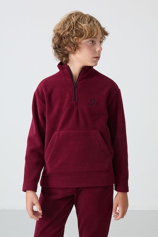 Tommylife Tommy Life Erguvan Kalın Yumuşak Dokulu Standart Fit Nakışlı Polar Erkek Çocuk Eşofman Takım - 11218 Mor