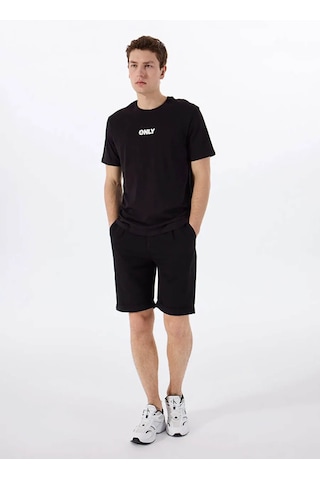 Only & Sons Onspalm Logo Reg Ss Tee Cs Siyah Erkek T-shirt 22034497 Siyah