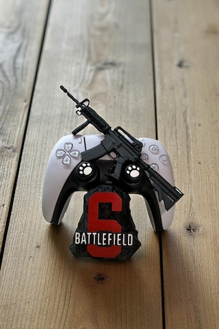 Battlefield Tasarımlı 3d Baskı Kontrolcü Tutucu Ps4 Ps5 Xbox Gamepad Standı Joystick Standı 1 Adet