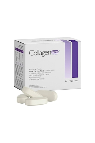 Collagen Forte Platinum Premium 3 Tip Kolajen Hyalüronik Asit 90 Tablet