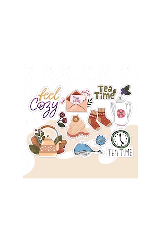 Yazılı Karışık Desenli Tasarımlı A5 Stickers Çıkartma Pytkstk020 Yazılı Karışık Desenli Tasarımlı A5 Stickers Çıkartma Pytkstk020