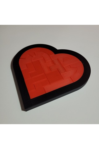 3d Baskı Kalp Puzzle Ahşap Zeka Oyunu Görünümlü Dekoratif Kalp Yapboz Sevgililer Günü Hediyesi Yetişkin & Çocuk Zeka Oyuncağı