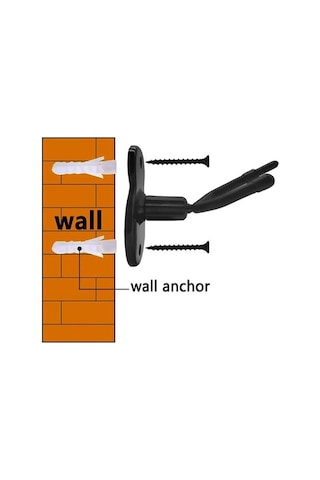 Dancemonkey Duvar Askılı 2'li Keman Standı - Demir Tabanlı Siyah Siyah