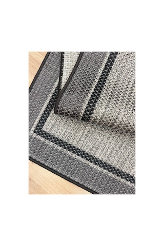 Çift Bordürlü Lüks Orijinal Sisal Dokuma Halısı Salon Halısı Mutfak Halısı Koridor Makine Halısı Açık Gri - Koyu Gri- Siyah 926846847 Açık Gri - Koyu Gri- Siyah