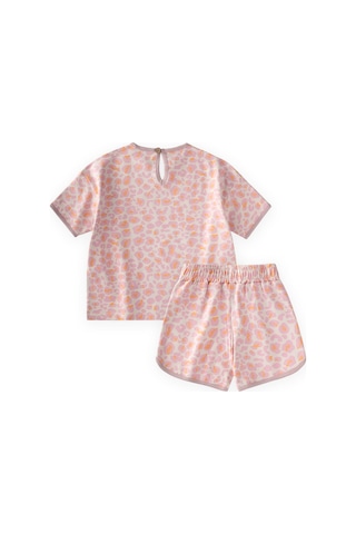 Cigit Desenli Oversize Şortlu Takım 1-7 Yaş Bej