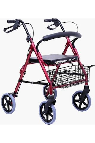 Kraustmann Hasta Frenli Oturaklı Yaşlı Yürüteci Lüx Yürüteç Tekerlekli Walker -tekerlekli Rollatör