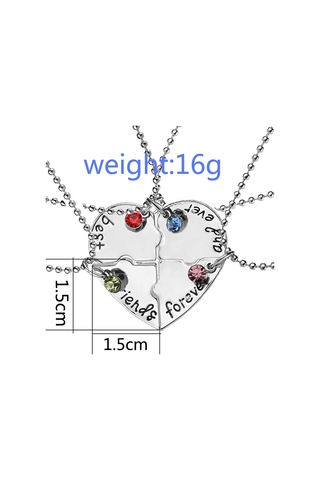 Karişikotto Bff En Iyi Arkadaş 4'Lü Kolye Best Friend Aksesuar Kolyesi Gümüş