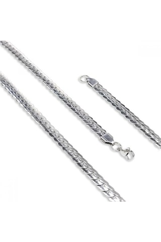 Erkek Ezme Balık Sırtı Çelik Kolye 1.6mm 9189 Gümüş